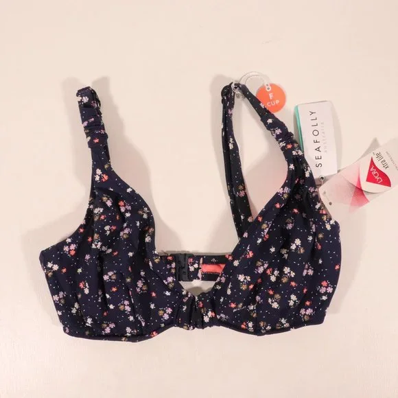 NWT Seafolly F Cup Halter in Indigo Remix - Picture 3 of 12